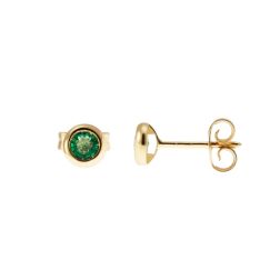 Orecchini Smeraldo Circle 5.5mm Oro Giallo