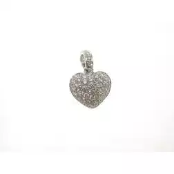 Ciondolo Cuore Bombato Pavè Diamanti