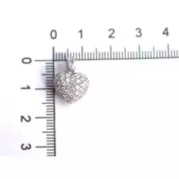 Ciondolo Cuore Bombato Pavè Diamanti