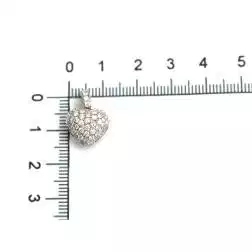 Ciondolo Cuore Bombato Pavè Diamanti
