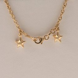 Bracelet with 7 pendants 3 Moons 2 Hearts 2 Stars in Three Colors
