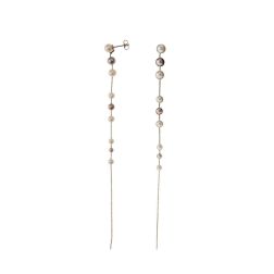 White Gold and Natural Pearls Pendant Earrings