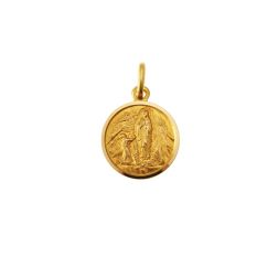 Our Lady of Lourdes yellow gold pendant size S