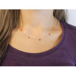 Photo of worn Necklace with enamelled Ladybugs