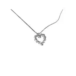 Necklace with Heart Pendant and 12 Diamonds