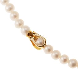 Collana di Perle lunga chiusura regolabile in Oro Giallo