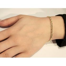 Bracciale maglia 3+1 tigre e pernice oro giallo foto indossata