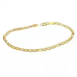 Bracciale maglia 3+1 tigre e pernice oro giallo