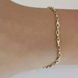 Bracciale maglia 3+1 Ovali e Goccia Oro Giallo e Bianco 18kt foto indossata