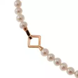 Collana Perle Fresh Water chiusura rombo Oro Rosa 18kt