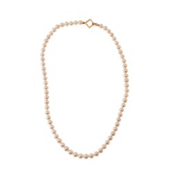 Collana Perle Fresh Water chiusura rombo Oro Rosa 18kt