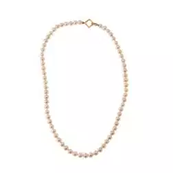 Fresh water pearls Necklace with 18kt Rose Gold Square clasp