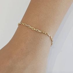 Bracciale maglia 3+1 Ovali e Goccia Oro Giallo e Bianco 18kt foto indossata