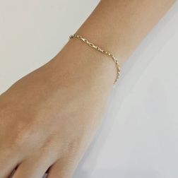 Bracciale maglia 3+1 Ovali e Goccia Oro Giallo e Bianco 18kt foto indossata