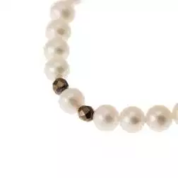 Bracciale Perle Bianche Fresh Water e Pirite chiusura in Oro Giallo 18kt