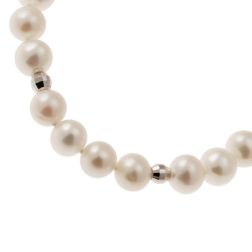 Bracciale Perle Bianche Fresh Wate chiusura in Oro Bianco 18kt
