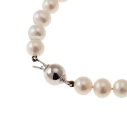 Bracciale Perle Bianche Fresh Wate chiusura in Oro Bianco 18kt