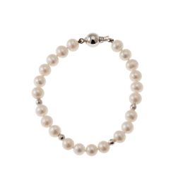 Fresh Water pearls bracelet with 18kt white Gold clasp