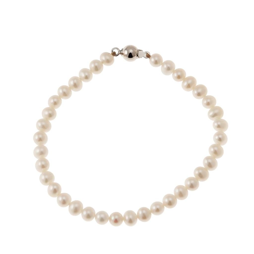 Simple pearls bracelet with White Gold clasp