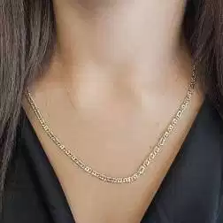 Collana 3+1 pernice & tigre bicolore 50cm x 3,5mm foto indossata