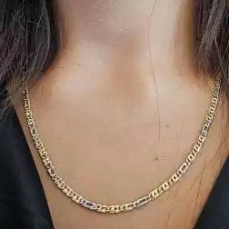 Collana 3+1 pernice & tigre bicolore 50cm x 3,5mm foto indossata