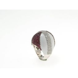 Ring Dome Rubies and Diamonds