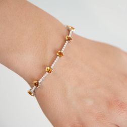 Tennis Topaz Citrine Bracelet photo worn