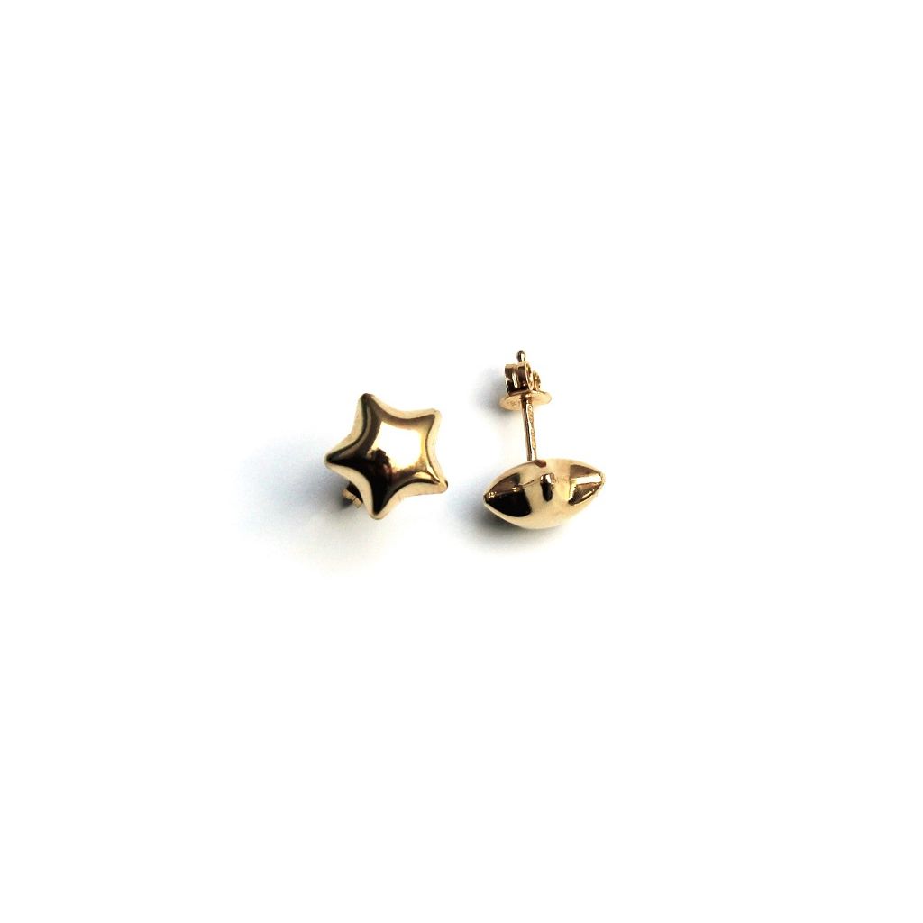 Rounded Stars Earrings in yellow gold