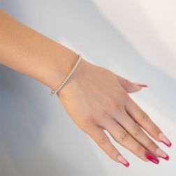 photo of worn Diamond Rigid Tennis Bracelet