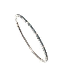 White and Blu Diamond Rigid Tennis Bracelet
