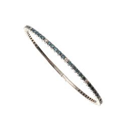 White and Blu Diamond Rigid Tennis Bracelet
