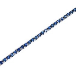 Blue Sapphires Tennis Bracelet 17,5cm x 1,8mm