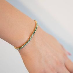 photo of worn Rose Gold Emerald Tennis Bracelet  16cm x 2,5mm