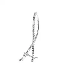 Small White Squared Tennis Bracelet 1.7mm