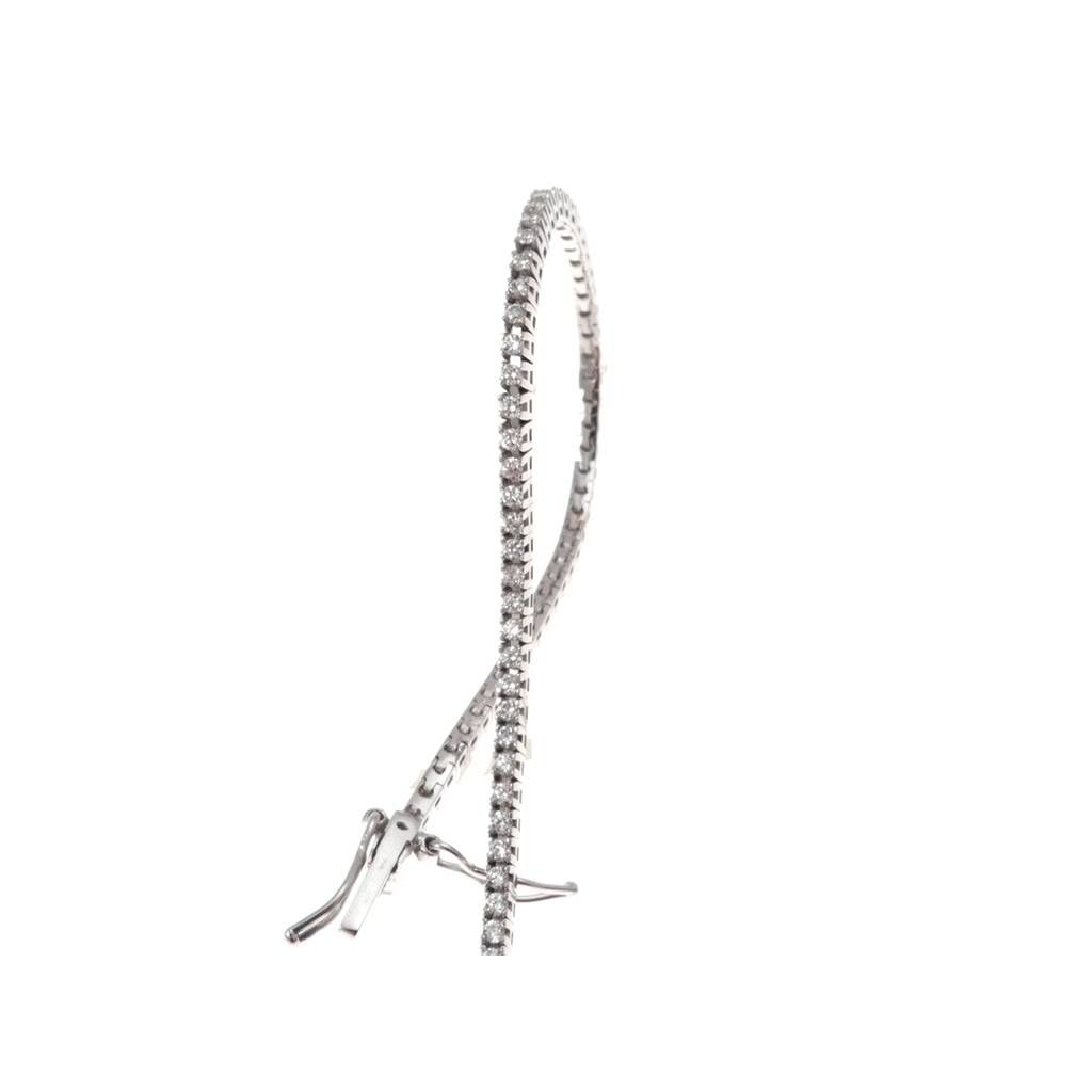 Small White Squared Tennis Bracelet 1.7mm