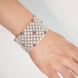 photo of worn Multi-strand Floral Bracelet