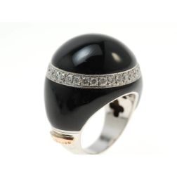 Ring Black Dome and Diamonds