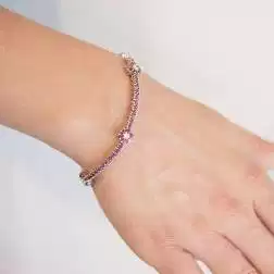 Bracciale Tennis Fiori Rodolite foto indossata