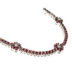 Bracciale Tennis Fiori Rodolite