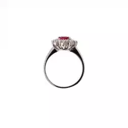 Anello Kate con Rubino 8.10x6.20mm e 12 Diamanti
