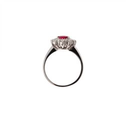 Kate ring with 8.10x6.20mm Ruby and 12 Diamonds