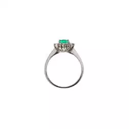 Anello Kate Smeraldo 7mm x 5mm e 10 Diamanti - misura 12