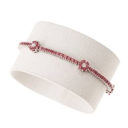 Rhodolite Flowers Tennis Bracelet