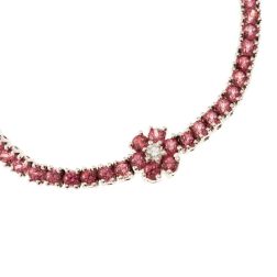 Rhodolite Flowers Tennis Bracelet