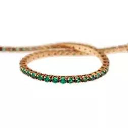 Rose Gold Emerald Tennis Bracelet  16cm x 2,5mm
