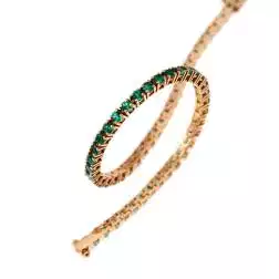 Bracciale Tennis Smeraldi Oro Rosa 16cm x 2,5mm