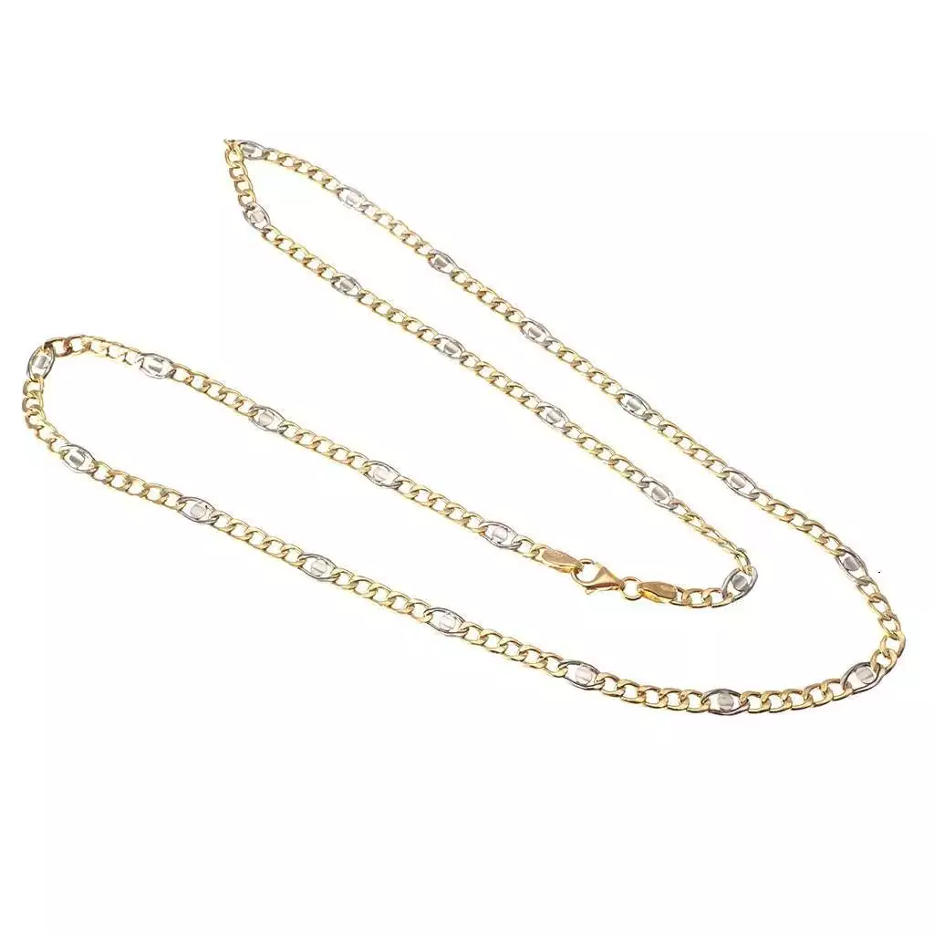 Collana 5+1 grumetta & traversino bicolore 60cm x 3.70mm
