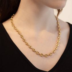 Collana a catena Marinara Spigolata 50 cm x 8.2mm foto indossata