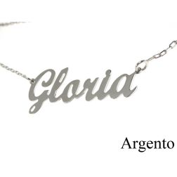 Silver Necklace with name Gloria