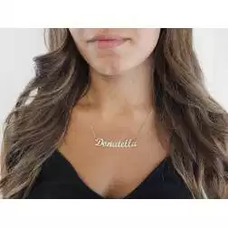 Photo of worn Silver Necklace with name DONATELLA